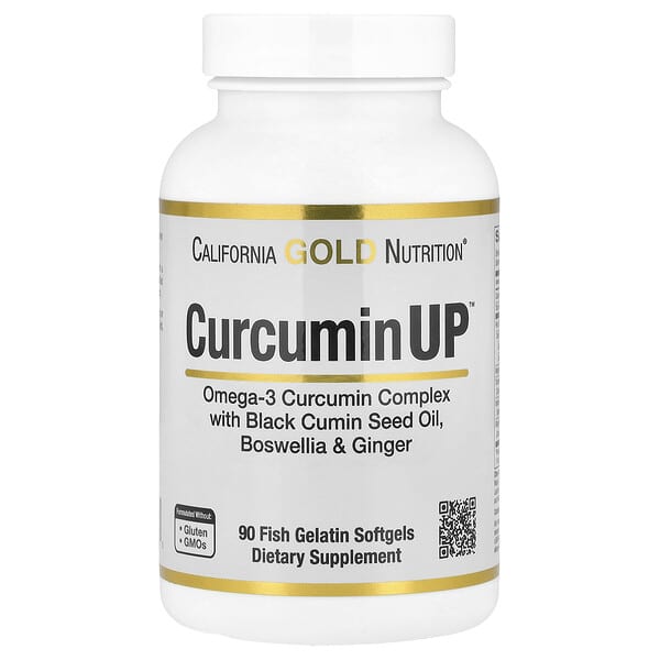CurcuminUP™ 오메가3 커큐민 복합체, 블랙 커민 씨오일, 보스웰리아, 생강 함유, 피쉬 젤라틴
