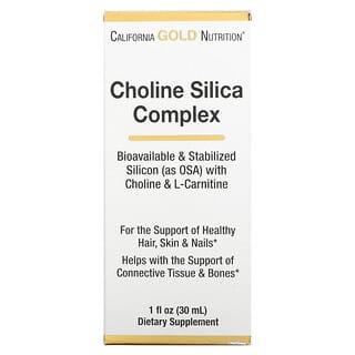 California Gold Nutrition, 膽鹼矽組合，生物可利用和標準化矽 (OSA) 膠原幫助，1 液量盎司（30 毫升）
