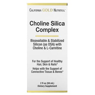 California Gold Nutrition, 膽鹼和二氧化矽複合物，生物可利用膠原，有助於頭髮、皮膚和指甲健康，2 液量盎司（60 毫升）