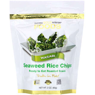 California Gold Nutrition, Chips de arroz con algas marinas, Wasabi, 60 g (2 oz)