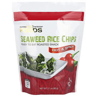 California Gold Nutrition, Foods, Seaweed Rice Chips, Hot & Spicy, 2.1 oz (60 g)