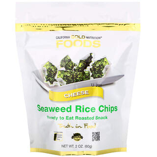 California Gold Nutrition, Chips de arroz con algas marinas, Queso, 60 g (2 oz)