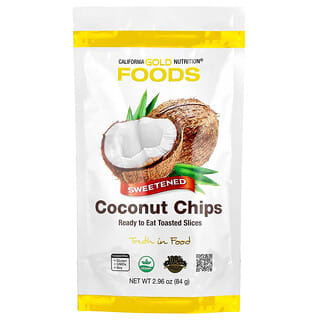 California Gold Nutrition, Foods, Toasted Coconut Chips, Refined Sugar, 2.96 oz (84 g)