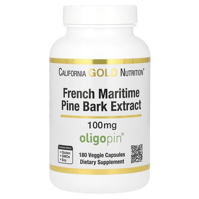 California Gold Nutrition, French Maritime Pine Bark Extract, Oligopin, 100 mg, 180 Veg Capsules