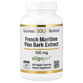 California Gold Nutrition, Екстракт от кора на френски морски бор, Oligopin®, 100 mg, 180 вегетариански капсули
