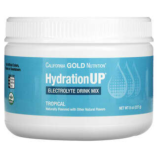 California Gold Nutrition, HydrationUP, смесь для приготовления напитка с электролитами, тропические фрукты, 227 г (8 унций)
