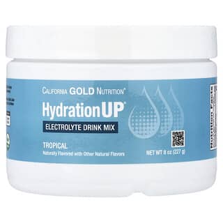 California Gold Nutrition, Beverages, HydrationUP®, Electrolyte Drink Mix with Calcium, Potassium, Vitamin C, and Vitamin E, Tropical, 8 oz (227 g)