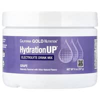 California Gold Nutrition, HydrationUP®, elektrolytický nápojový mix s vápnikom, draslíkom, vitamínom C a vitamínom E, hrozno, 227 g