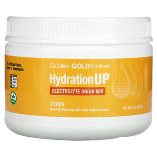 California Gold Nutrition, Hydration UP, 전해질 드링크 믹스, 감귤류 맛, 227g(8oz)