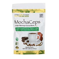California Gold Nutrition, MochaCeps, Mocha Flavor Instant Beverage with Organic Cocoa, Coffee, Cordyceps and Reishi Mushroom, 5.36 oz (152 g) (Discontinued Item) 
