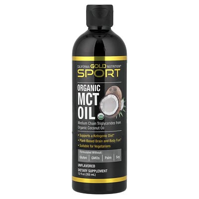 California Gold Nutrition, Sport, Organic MCT Oil, Unflavored, 12 fl oz (355 ml)