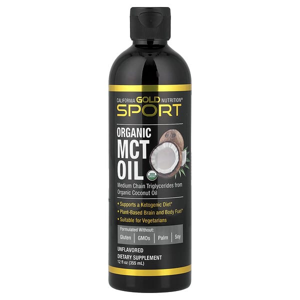 California Gold Nutrition, Sport, Organic MCT Oil, Unflavored, 12 fl oz (355 ml) — product photo 1
