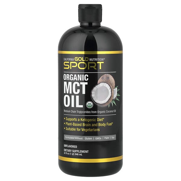 California Gold Nutrition, Sport, Organic MCT Oil, Unflavored, 32 fl oz (946 ml) — product photo 1