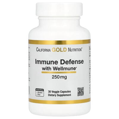 California Gold Nutrition, Wellmune® Immune Defense, Beta Glucan, 250 mg, 30 Vegetarian Capsules