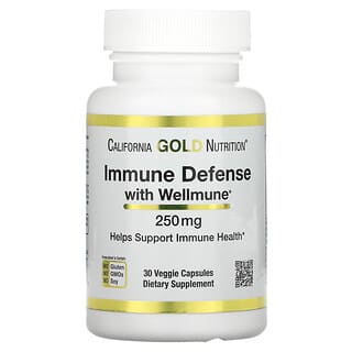 California Gold Nutrition, Protección inmunitaria con Wellmune, Beta-glucano, 250 mg, 30 cápsulas vegetales