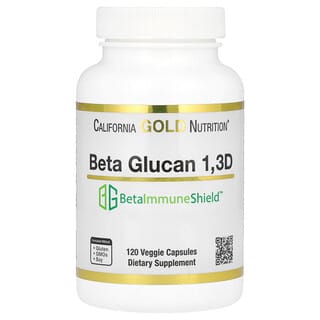California Gold Nutrition, Beta Glucan 1,3D with BetaImmuneShield™, 125 mg, 120 Veggie Capsules