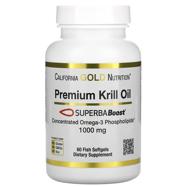 California Gold Nutrition, SUPERBABoost Premium Krill Oil, 1000 mg, 60 Softgels