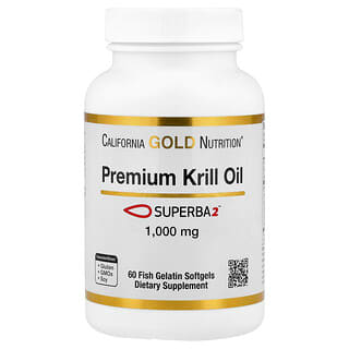 California Gold Nutrition, Hochwertiges Krillöl mit Superba2™, 1.000 mg, 60 Weichkapseln