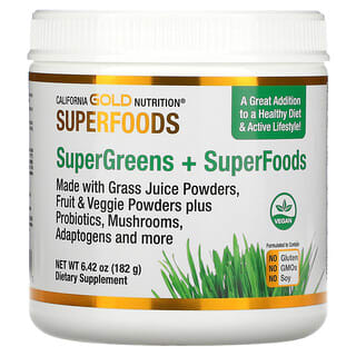 California Gold Nutrition, SUPERFOOD - Supergreens + Superfoods，6.42 盎司（182 克）