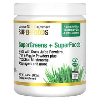 California Gold Nutrition, SUPERFOOD – Supergreens + Superfoods, SUPERFOODS – Nahrungsergänzungsmittel mit grünem Gemüse und Superfoods, 182 g (6,42 oz.)