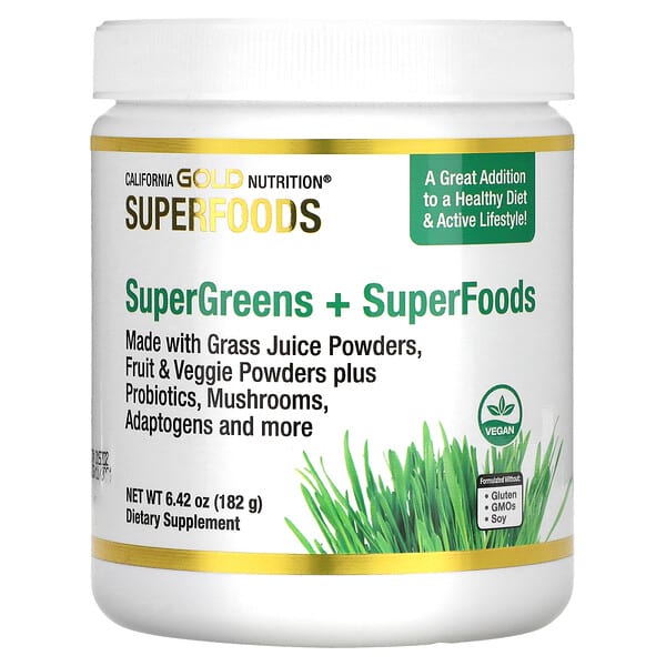 California Gold Nutrition, SUPERFOODS, суперзелень і суперфуди, 182 г (6,42 унції)