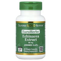 California Gold Nutrition, EuroHerbs™, Echinacea Herb Extract, Euromed Quality, 80 mg, 60 Veggie Capsules