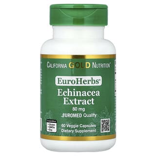 California Gold Nutrition, EuroHerbs®, Echinacea Herb Extract, 80 mg, 60 Veggie Capsules