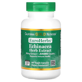 California Gold Nutrition, EuroHerbs, Extrait d’échinacée, 80 mg, 180 capsules végétariennes