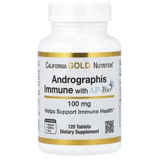 California Gold Nutrition, добавка для укрепления иммунитета на основе андрографиса с экстрактом AP-Bio, 100 мг, 120 таблеток