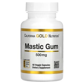 California Gold Nutrition, Mastic Gum, 500 mg Per Serving, 60 Veggie Capsules