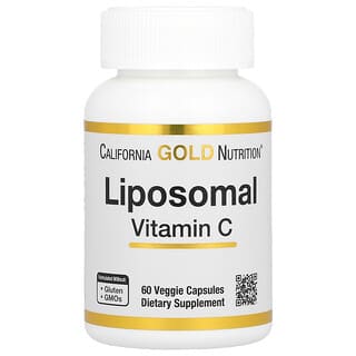 California Gold Nutrition, Vitamina C Lipossomal, 500 mg, 60 Cápsulas Vegetais (250 mg por Cápsula)