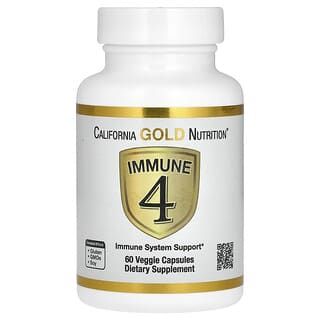 California Gold Nutrition, Immune 4（イミューン4）、環境変化に負けない体づくりをサポート、ベジカプセル60粒