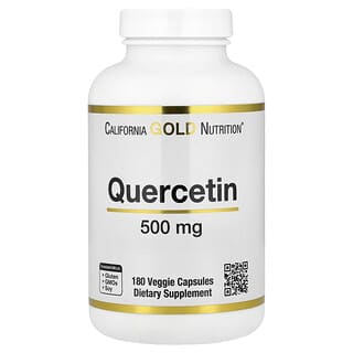 California Gold Nutrition, Quercetina, 500 mg, 180 Cápsulas Vegetais