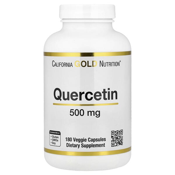 California Gold Nutrition, Quercetin, 500 mg, 180 Veggie Capsules — product photo 1