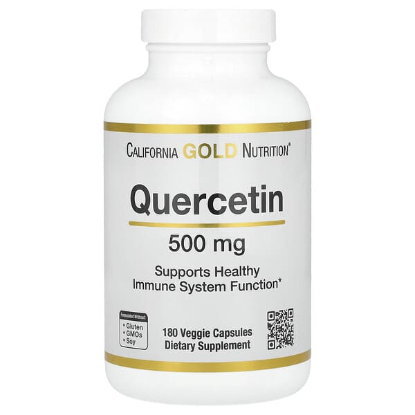 California Gold Nutrition, Quercetin, 500 mg, 180 Veggie Capsules
