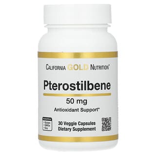 California Gold Nutrition, Ptérostilbène, 50 mg, 30 capsules végétariennes