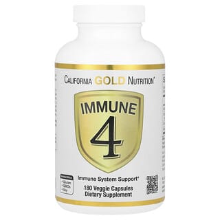 California Gold Nutrition, Immune 4, Auxílio ao Sistema Imunológico, 180 Cápsulas Vegetais