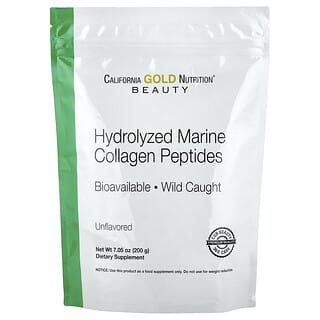 California Gold Nutrition, Péptidos de colágeno marino hidrolizado, Sin sabor, 200 g (7,05 oz)