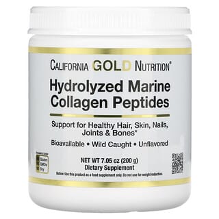 California Gold Nutrition‏, פפטידים של קולגן ימי שעבר הידרוליזה, ללא טעם, 200 גרם (7.05 אונקיות)