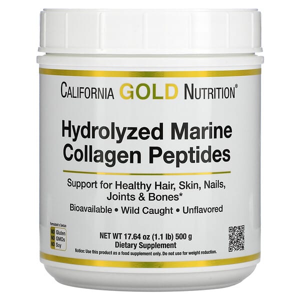 California Gold Nutrition, 加水分解海洋コラーゲンペプチド、無香料、500g（17.64オンス）