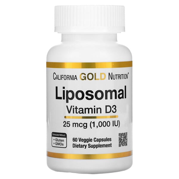 California Gold Nutrition, Liposomal Vitamin D3, 25 mcg (1,000 IU ), 60 Veggie Capsules (Discontinued Item) 