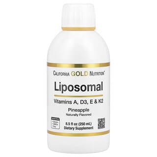 California Gold Nutrition, Liposomal Vitamin A, D3, E & K2, Pineapple, 8.5 fl oz (250 ml)