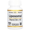 Vitaminas K2 y D3 liposomales, 60 cápsulas vegetales