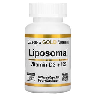 California Gold Nutrition, Vitamines K2 et D3 liposomales, 60 capsules végétariennes