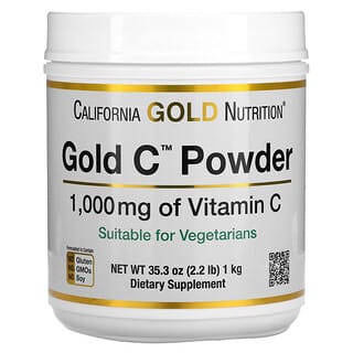 California Gold Nutrition, Gold C Powder, Vitamin C, Vitamin-C-Pulver, 1.000 mg, 1 kg (2,2 lb.)