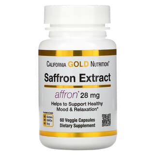 California Gold Nutrition, экстракт шафрана, с экстрактом Affron, 28 мг, 60 растительных капсул