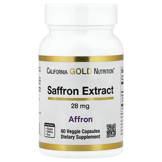 California Gold Nutrition, Extracto de azafrán con Affron®, 28 mg, 60 cápsulas vegetales