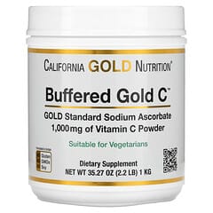 California Gold Nutrition, Buffered C Powder, Non-Acidic Vitamin C Powder, Sodium Ascorbate, 2.2 lb (1 kg)
