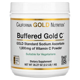 California Gold Nutrition, Buffered Gold C，非酸性维生素 C 粉，抗坏血酸钠，1000 毫克，2.2 磅（1 千克）