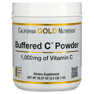 California Gold Nutrition, Buffered Gold C, Non-Acidic Vitamin C Powder, Sodium Ascorbate, 1,000 mg, 2.2 lb (1 kg)